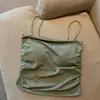 Camisola de Seda de Hielo para Mujer con Copa Fija Cómodo Todo en Uno Tubo Anti-Exposición Ropa Exterior Casual Ropa Interior de Abrigo