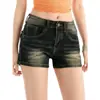 Shorts jeans hot pants estilo retrô americano para mulheres, novo design de verão, nicho, modelador, elástico, que abraça o quadril, modelo A