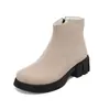 Botas Martin cortas de terciopelo mate tacón medio tacón grueso para mujer botas casuales 33-43 Botas de comercio exterior Amazon