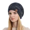 9875 otoño e invierno más terciopelo color mixto Joker gorro de punto de lana cálido moda gorro pullover invierno europeo y americano para mujer transfronterizo