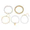 Pulsera Geométrica Nueva de Flor de Margarita y Perla de Amor Transfronteriza Europea y Americana Tendencia Personalizada Pulsera de Múltiples Capas Apilables