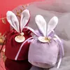 Orejas de Conejo Bolsa de Terciopelo Bolsa de Dulces Caja de Regalo Regalo de Acompañamiento de Boda Empaque de Dulces Caja de Dulces de Boda Bolsa de Tela Regalo de Agradecimiento