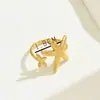 Joyería de Lujo Accesible Transfronteriza Europea y Americana, Anillos de Moda Personalizados Estilo Océano, Anillos de Estrella de Mar Femeninos y Versátiles de Todos los Tamaños