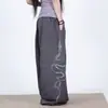Pantalones Sueltos Casuales de Estilo Americano, Caídos, Brillantes, con Salpicaduras de Tinta Amarilla, Estampado de Serpiente, de Largo Hasta el Suelo para Chicas Atrevidas, Pantalones Deportivos para Danza Jazz
