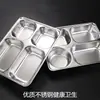 Prato de aço inoxidável 304 para jardim de infância, prato de fast food dividido para cantina escolar, lancheira para funcionários, prato de quatro compartimentos e cinco compartimentos