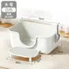 Bandeja sanitaria para gatos semi-cerrada extragrande, elevada para prevenir salpicaduras y olores, especialmente diseñada para gatos Maine Coon corpulentos