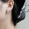Aguja de plata S925 Corea del Sur circonita asimétrica temperamento de oso encantador moda de celebridad de Internet diseño de alta gama aretes aretes
