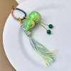 Nuevo Colgante de Calabaza con Borla en Laca Degradada Estilo Chino, Correa Tejida a Mano para Teléfono, Accesorio de Bolso Tradicional de Brocado Song