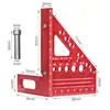 Regla triangular extendida de aleación de aluminio para carpintería, regla de ángulo métrico, herramienta de medición de marcado y posicionamiento para carpintería