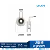 Rolamento 608ZZ com revestimento plástico e canaleta em U de nylon para portas e janelas de correr, polia com canaleta em H em forma de U, roda pequena EUB grande