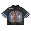 2026 Camiseta Deportiva Retro de Comercio Exterior Transfronteriza Personalizable Estilo Europeo y Americano Holgada Cuello en V Camiseta de Fan para Jóvenes Hombres y Mujeres