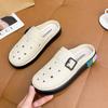 Nuevas sandalias de verano para mujer, calzado exterior, antideslizantes, suela gruesa, estilo coreano, zapatos de dedo, plantilla antideslizante suave, zapatos con agujeros para mujer, venta al por mayor