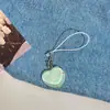 Hielo a través de patrón de cuadros amor cuerda para teléfono móvil a través de color Colgante de corazón dulce bolso de estudiante estuche para lápices regalo para novias