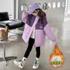 Jaqueta de Lã Outono e Inverno para Meninas 2025 Nova Estilosa Moda Infantil Casaco de Inverno Corta-vento Espesso para Bebês Meninas