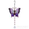 Colgante de cristal con forma de mariposa, libélula, colibrí y simulación de mariposa pintada a mano, estilo europeo, para manualidades de jardinería.