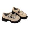 Mocasines de plataforma con tacón grueso y lazo metálico para mujer, nuevos de otoño 2024, estilo británico, combinan con todo, zapatos Mary Jane
