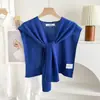 Chal Pequeño de Lana Color Caramelo para Primavera y Otoño Estilo Coreano Moda Ropa de Abrigo Capa de Color Sólido Chal Multiusos Cubre Trasero