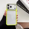 Estilo pareja Dopamina color contrastante funda con ventana grande adecuada para Apple 17 Pro Max, 16 Pro, cobertura total para 15/14