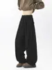Pantalones de trabajo estilo americano, personalizados, de pierna recta para hombre, con un diseño moderno y elegante, corte relajado, pierna ancha y versátiles para uso casual en otoño.