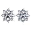 Joyería Mu Jing, nueva joyería s925 Pure Tremella, pendientes de circonita con flores y personalidad sencilla de estilo coreano para mujer, con cabello cruzado.
