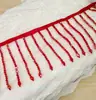 Encaje de Encaje Transparente con Borlas y Perlas de 9.5cm de Ancho para Decoración de Vestidos DIY, Ropa, Cortinas, Pantallas de Lámparas, Accesorios de Patchwork