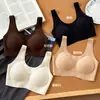 Ropa interior de seda de morera sin costuras, cepillada, con tirantes anchos, para mujer, soporte suave, elevador, anti-flacidez, realce, cálido, sujetador