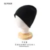 Gorro Llvggs Otoño e Invierno 100% Cachemir para Mujer, Engrosado, Cálido, Color Puro, Gorro Versátil, Gorro de Punto para Hombre y Mujer