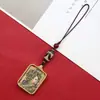 Colgante para Teléfono Móvil Pequeño Thangka Estilo Xizang Wuye Huang Caishen Zakhilam Dzi Colgante para Teléfono Móvil Correa Cadena para Teléfono Móvil