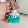 Peluche de Bola de Carbón Pequeña de Piel de Conejo Rex Real Colgante de Elfo Llavero de Coche Adorno Muñeca Montada en Coche Estilo Lindo Hecho a Mano