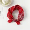Pañuelo Cuadrado Pequeño 58 Algodón Puro Azul Cachemir Pañuelo de Seda Versátil Estampado Floral Pañuelo Delgado para Cuello Bufanda para Mujeres Venta al por Mayor