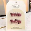 Venta Directa Personalizada de Fábrica Uñas Cortas, Medias y Largas para Manicura, Uñas Portátiles de Fototerapia Hechas a Mano, Pegatinas para Uñas, Estilo de Lujo Accesible 24 Piezas