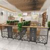 Restaurante Chinês Moderno Divisória Baixa Porta Cartões de Bar Tela de Ferro Baixo Corredor Plantio Verde Moldura de Flores Guarda-corpo Decorativo Trabalhador