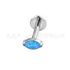 F136 Titanio Ojo de Caballo Incrustado con Circonita 5A Labret Stud Stud de Nariz Stud de Oreja Ópalo Cuerpo de Aleación de Titanio G23 Joyería para Piercings