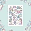 Stickers de Corea del Sur Stickers Lindos de Personaje de Niña de Dibujos Animados Pegatinas Ins Estilo Coreano Tarjeta Goo Diy Pegatinas Decorativas Pegatinas para Cuenta de Mano