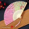 Ventilador Estilo Antigo Ventilador Dobrável Estilo Chinês Hanfu Mulheres Cheongsam Dançando Crianças Estudantes Verão Portátil Dobrável Ventilador Pequeno
