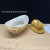Ornamento de Lingote Pixiu Dourado com Pedra Luminosa, Lingote Pixiu Dourado Proteção de Riqueza, Decoração para Sala de Estar em Casa, Suprimento para Transmissão ao Vivo em Feira Noturna