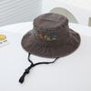 Sombrero de pescador infantil transfronterizo de AliExpress para niños y niñas, sombrero de cubo con visera solar bordado de cuatro excavadoras de dibujos animados, sombrero infantil para niños de 3 a 8 años