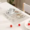 Jit Mantel Individual de Estilo Occidental con Logo Personalizado Transfronterizo, Manteles Decorativos de Mesa de Lino con Estampado Navideño Personalizado, Manteles Individuales Resistentes al Calor