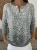 Sudadera con Botones y Cuello en V de Nuevo Estilo Transfronteriza de Manga Larga Otoño e Invierno con Estampado Moda Personalizada Chaqueta Suéter Casual para Mujer