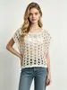 Fábrica de Origem Transfronteiriça Primavera/Verão Novo Top de Tricô de Renda Crochê Vazado Feito à Mão para Mulheres Cardigan Versátil Solto Sem Mangas