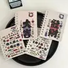 Caderno espiral de desenho animado fofo, caderno de bolso portátil de alta estética, pequeno caderno A7 com virada lateral, bloco de notas de mensagem criativo para estudantes