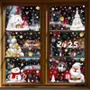 Pegatinas de Navidad, Bastones de Caramelo, Pegatinas de Cristal de Muñeco de Nieve, Decoración de Escena para Ventana de Centro Comercial, Papá Noel, Copos de Nieve, Pegatinas Estáticas