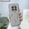 Para capa de celular Huawei mate60pro CD plating magnético iphone15 com película de lente capa transparente 11