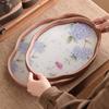 Bandeja de Begonia Hortensia de Fábrica Bandeja de Té Pequeña de Bambú Mesa de Té Juego de Té Bandeja Antigua para Burbujas Secas Soporte para Ollas Bandeja de Almacenamiento