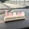 Placa de número de teléfono para coche, todo va bien, placa de número de aparcamiento temporal, decoración creativa para coche con diseño de lichi luminoso