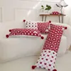 Almohada Corporal Larga de Año Nuevo Sala de Estar Sofá Atmósfera Almohada para la Cintura Corazón Rojo Respaldo Siesta Cojín de Coche