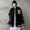 Chamarra de béisbol con funda de piel sintética, estilo callejero europeo y americano, corte holgado, temporada de otoño, cuello alto, bordado de letras, versátil para el trabajo, manga larga