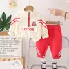 Conjunto de Sudadera de Otoño para Niñas 2025 Nuevo Elegante Conjunto Deportivo de Primavera y Otoño para Estudiantes Bebés Conjunto de Dos Piezas de Moda Tendencia