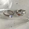 Anillo de piedra lunar de plata de ley 925 para mujer, estilo frío, nicho ligero, de lujo, abierto, irregular, nuevo producto.