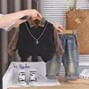Conjunto de 3 piezas para niño 2025 Nuevo Elegante Chaleco Suéter Camisa de Manga Larga a Cuadros Ropa de Moda Otoño para Bebé
